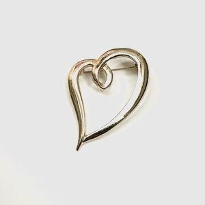 Vintage Gold Heart Brooch